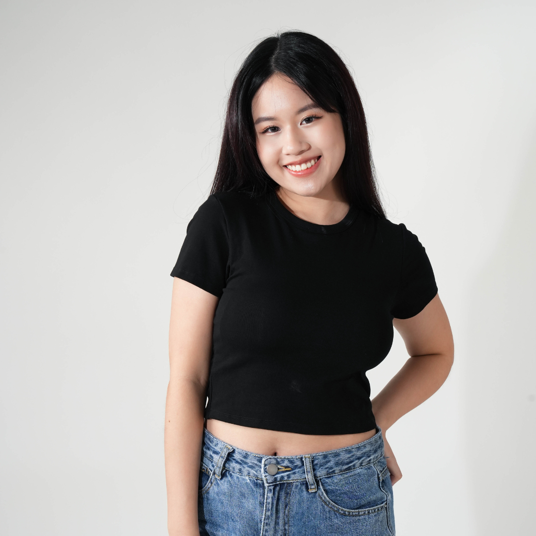 Round Neck Bra Top - Black