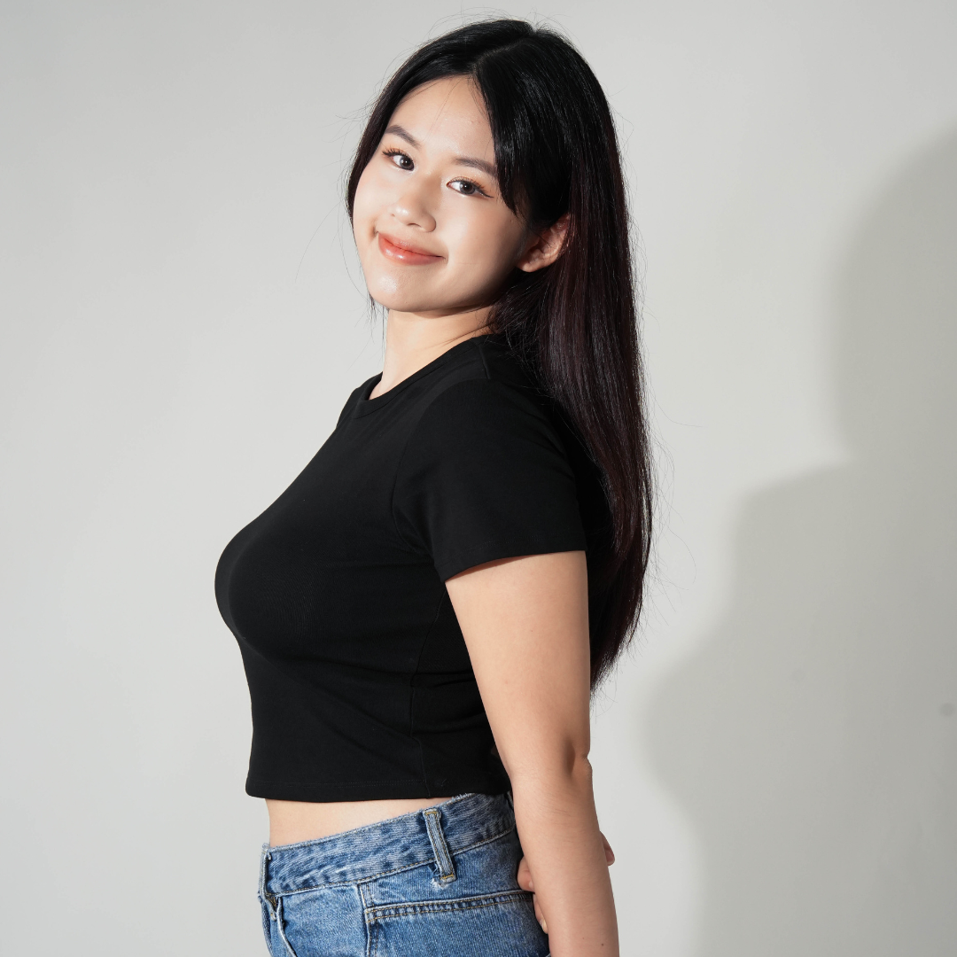 Round Neck Bra Top - Black