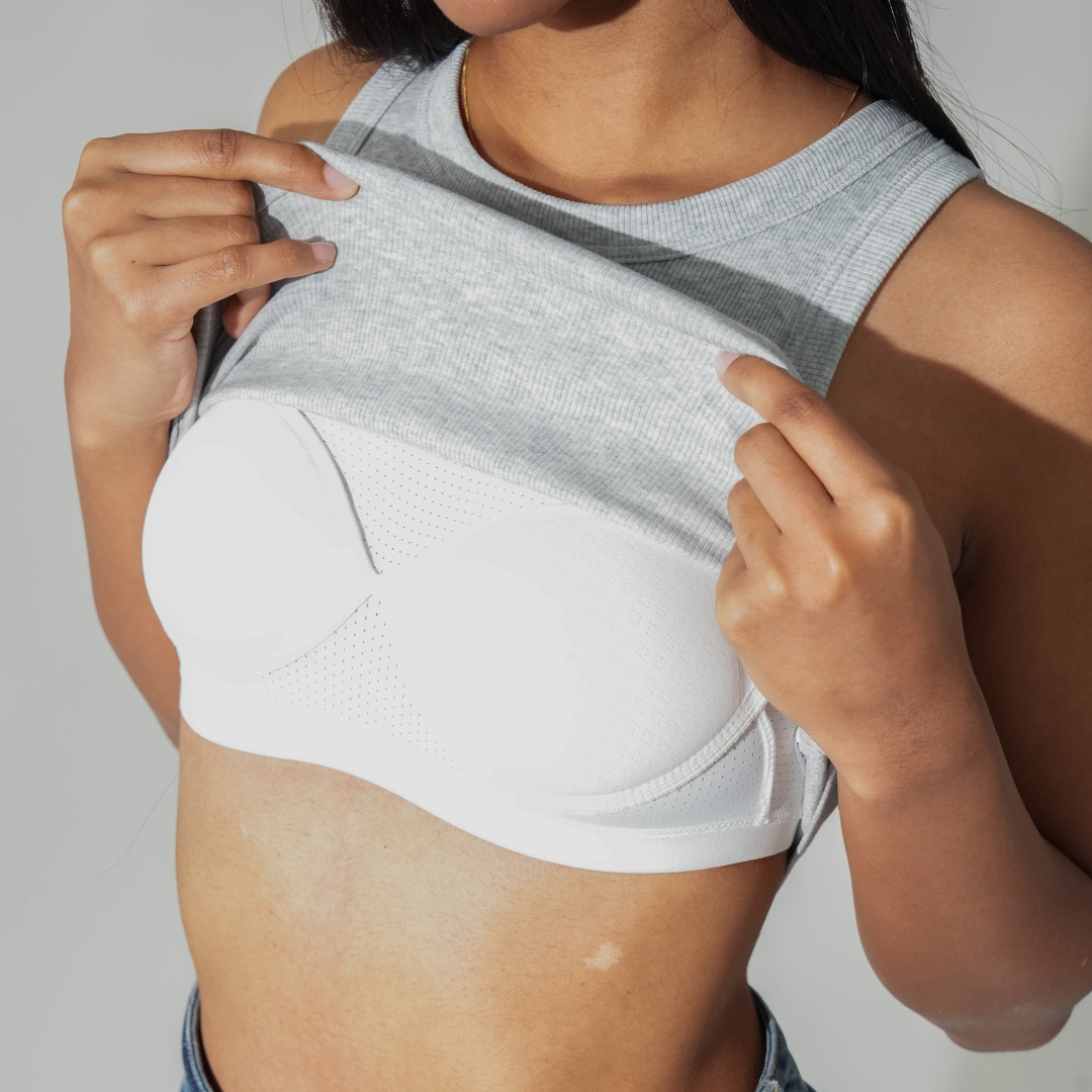 Ribbed Ringer Tank Top - Grey