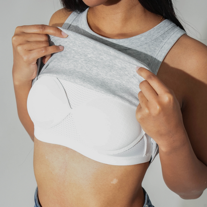 Ribbed Ringer Tank Top - Grey