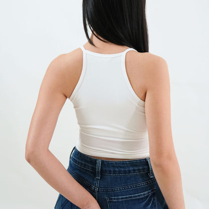 U-Neck Racerback Tank Top - White