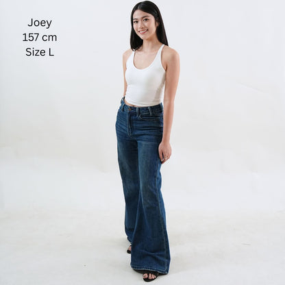 Washed Out Denim Flared Jeans