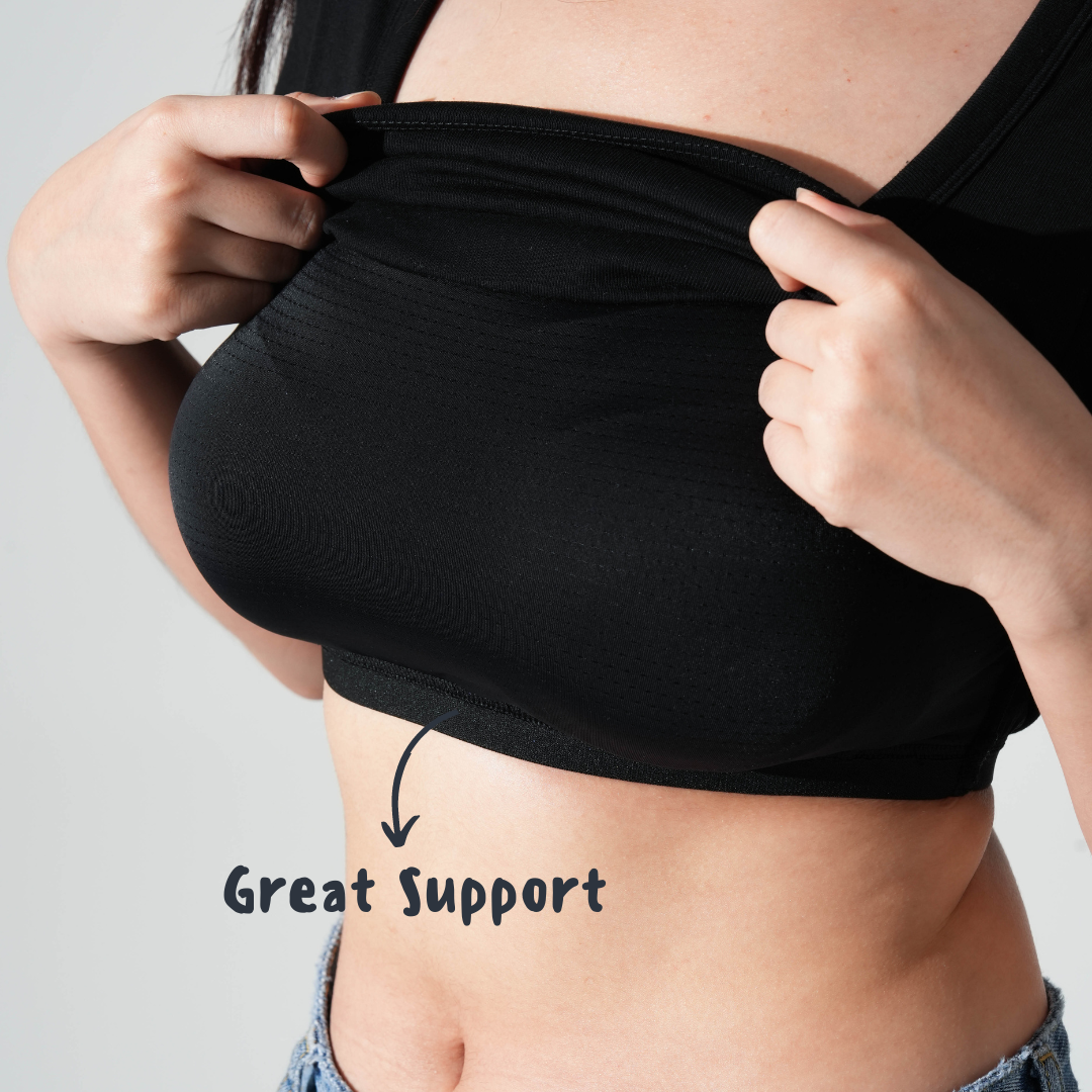 Square Neck Bra Top - Black