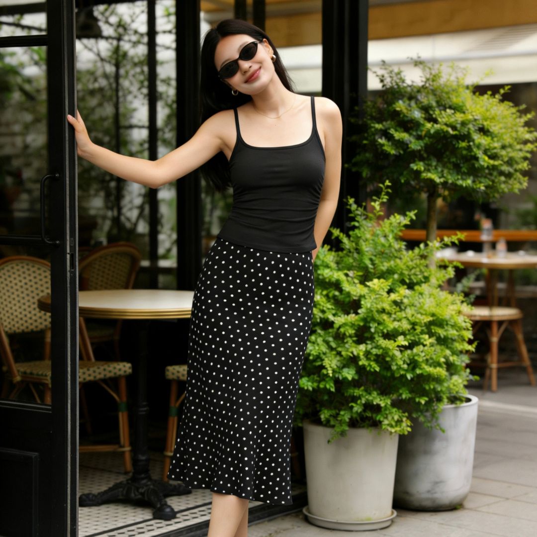 Ruched Camisole Top - Black