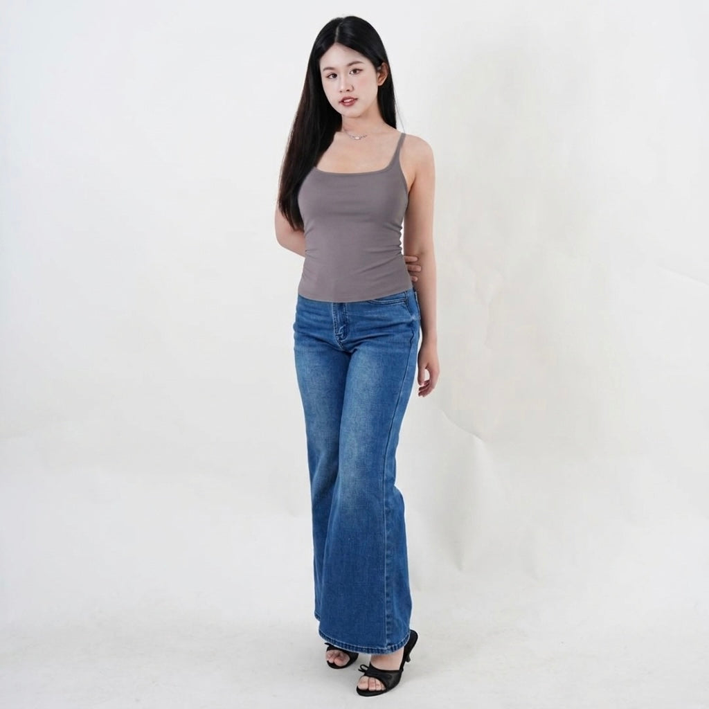 Ruched Camisole Top - Grey