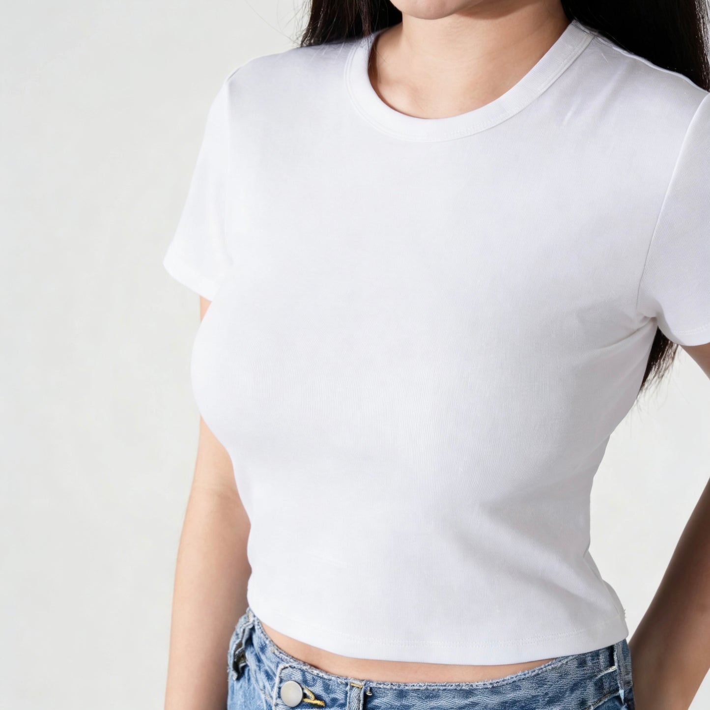 Round Neck Bra Top - White