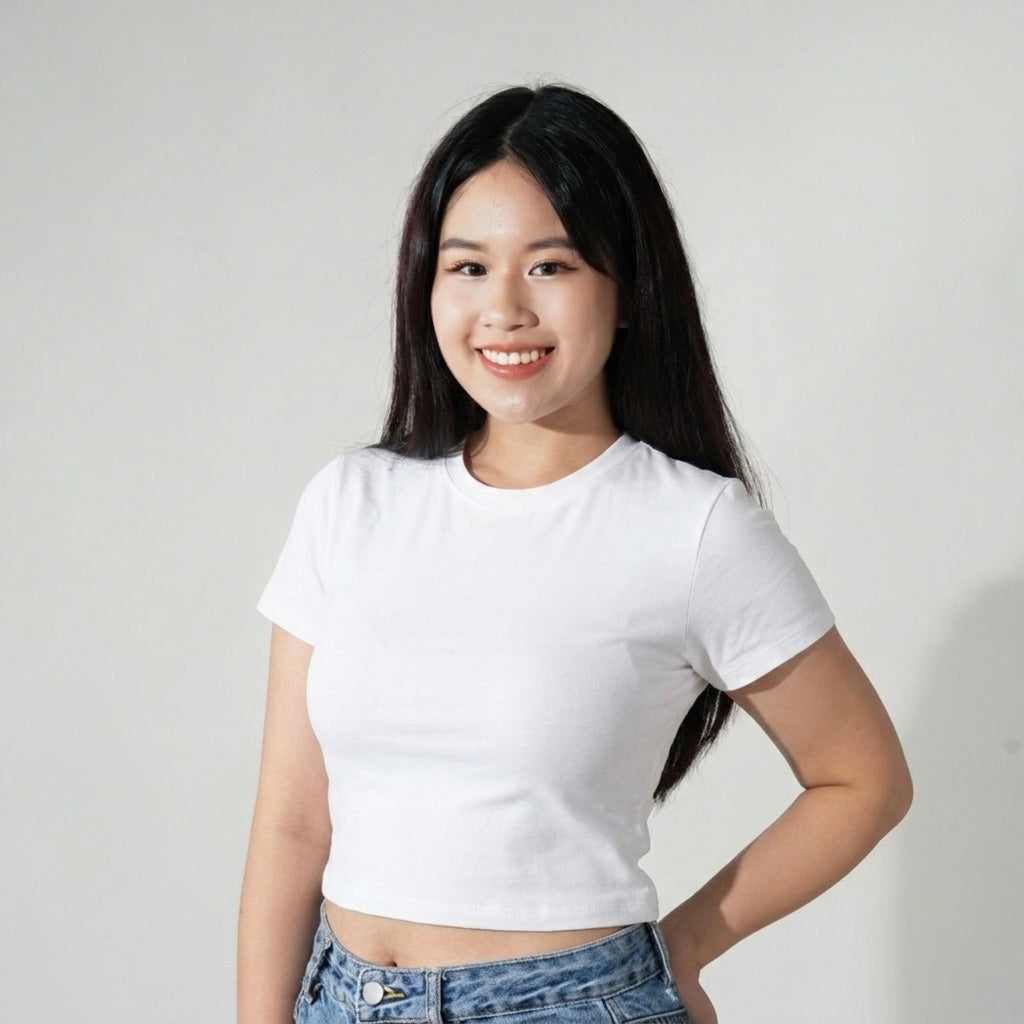 Round Neck Bra Top - White