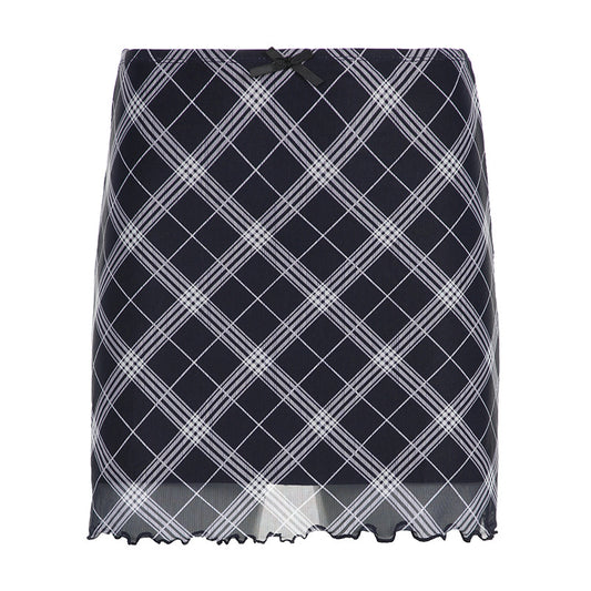 Ribbon Checkered Skirt