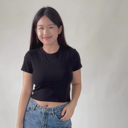 Round Neck Bra Top - Black