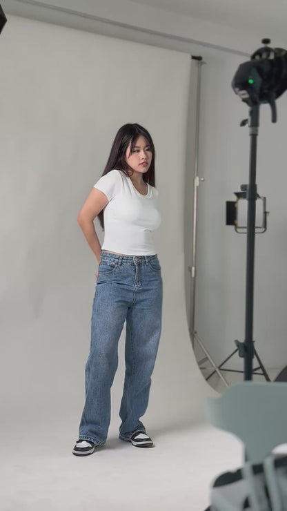 Round Neck Bra Top - White